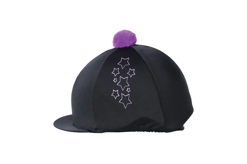 Hy Equestrian Stella Hat Cover - Black/Purple/Lilac